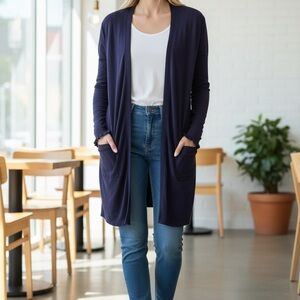 Joseph A Women's Cardigan Sweater Navy Blue Size Medium